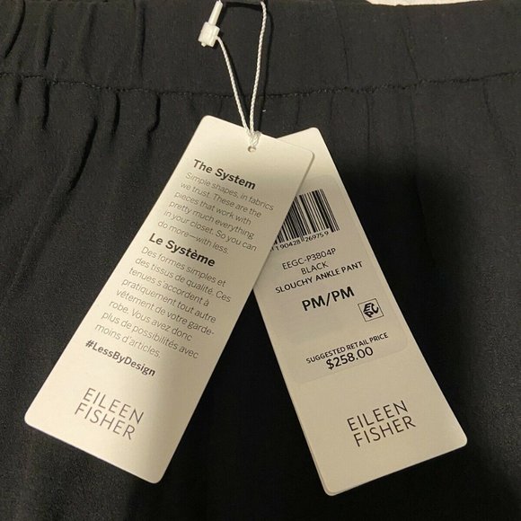 EILEEN FISHER Petite Silk Georgette Ankle Pants M - Picture 4 of 4